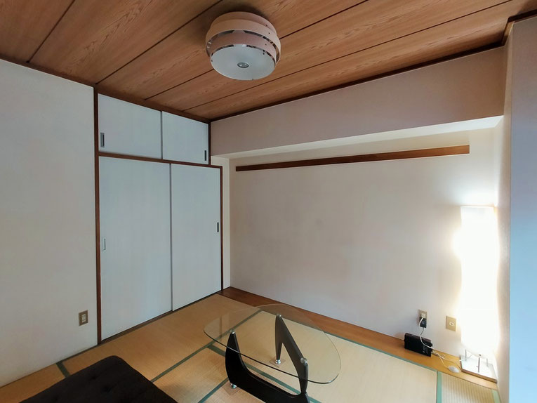 リフォーム後の和室押入れ。和室らしい落ち着いた雰囲気になっている。