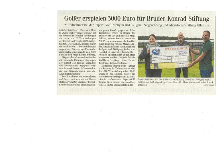 Spendenübergabe Expert-Golf-Trophy