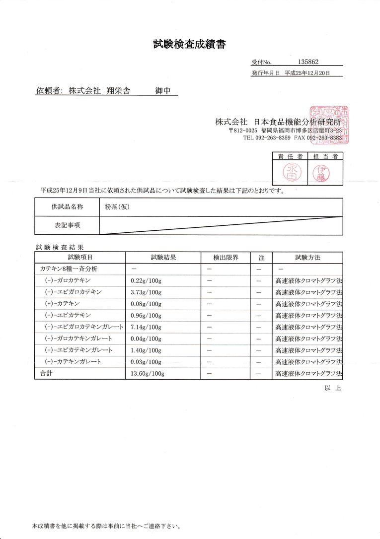 抗酸化力の高いカテキン成分EGCG（エピガロカテキンガレート）を多く含んでいます。