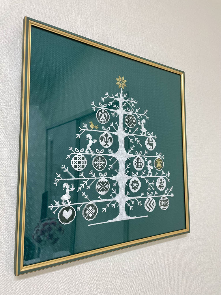 クリスマスのクロスステッチの刺繍