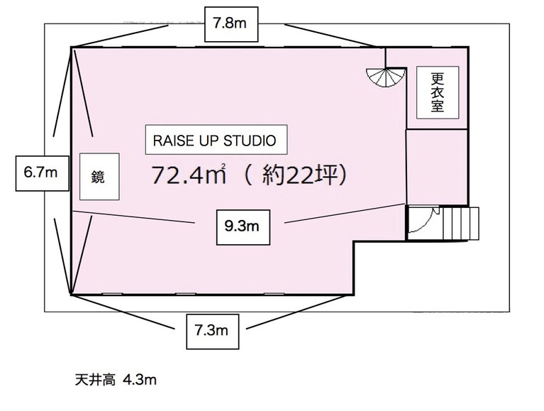 RAISEUP STUDIO レイズアップスタジオ見取り図