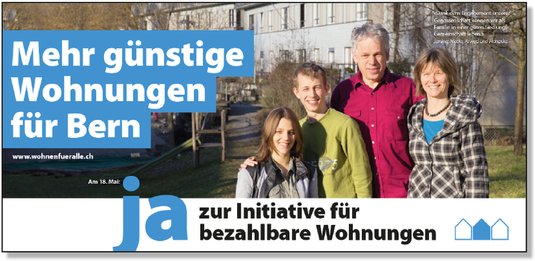 Abstimmungsplakat Wohn-Initiative Bern (Wohnen für alle)