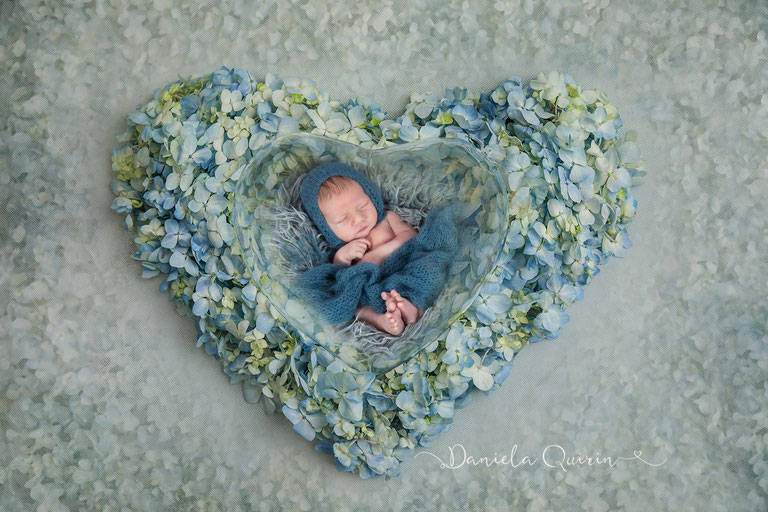 Blumenherz - wohl gebettet - Newbornshooting