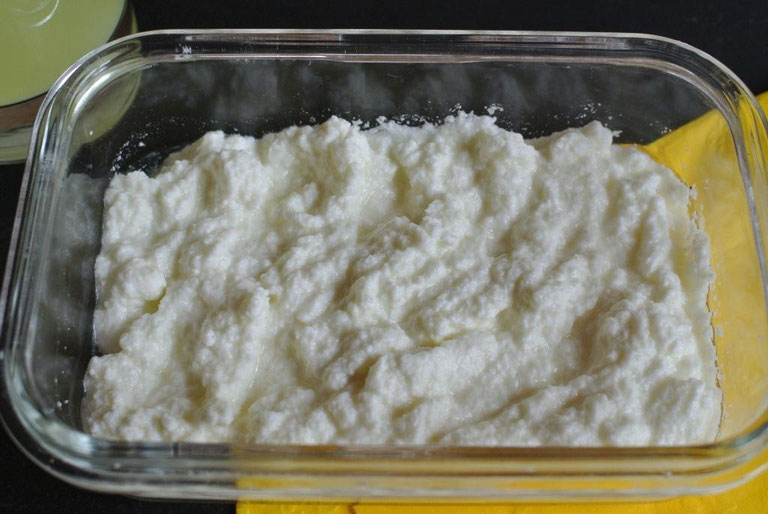 Frischkäse mit Zitrone und Milch selber machen