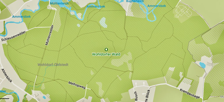 Karte vom Wohldorfer Wald