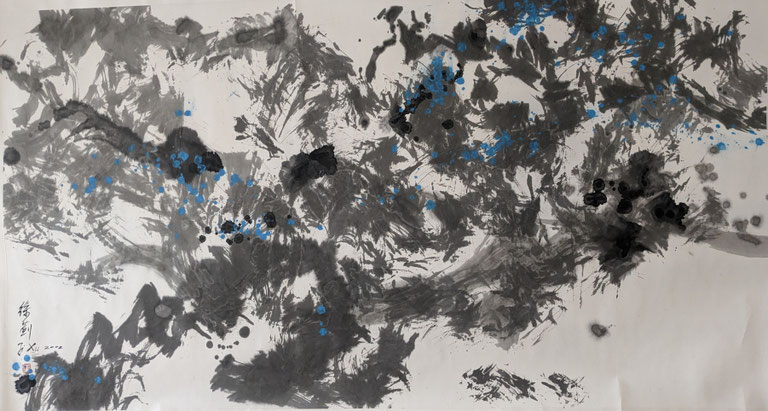 Snowmountains Series bx Ji Xu  N°30 / 108x225cm ink and colours on paper mounted on paper ink scrolling work  5.500,00€