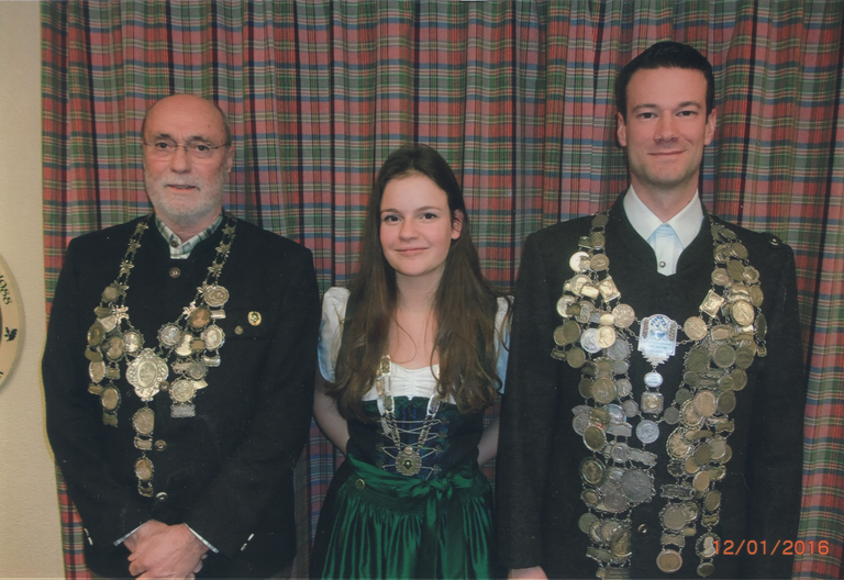 Franz Andraschko (Pistolenkönig), Paulina Gercken (Jugendkönigin), Armin Ohr (Schützenkönig)