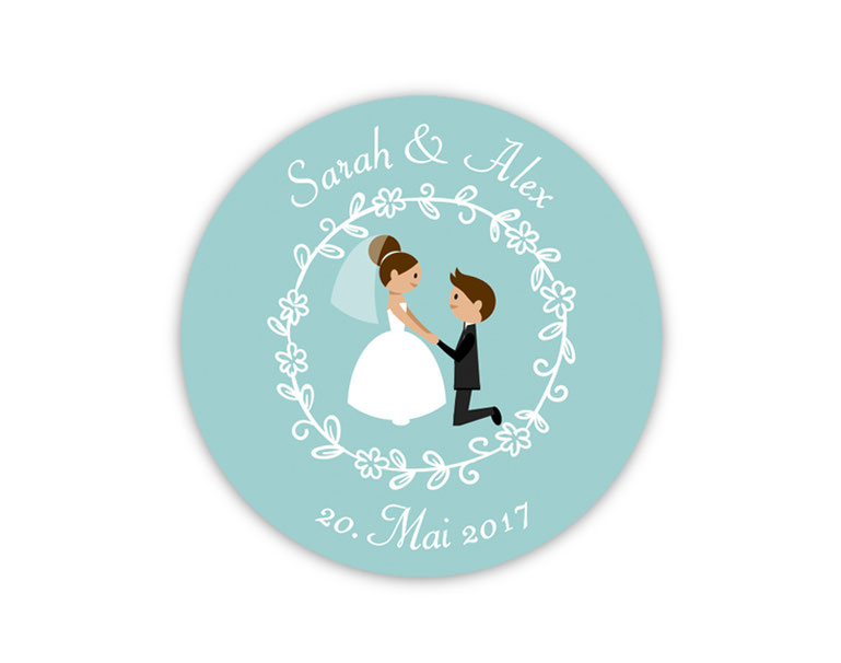 personalisierbare Hochzeitsaufkleber -  Brautpaar - für Verlobungen, Hochzeiten, Familienfeiern, Gastgeschenke, Einladungen, Dankesbriefe