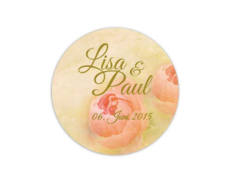 personalisierbare Hochzeitsaufkleber -  mit romantischen Vintage Rosen - für Verlobungen, Hochzeiten, Familienfeiern, Gastgeschenke, Einladungen, Dankesbriefe