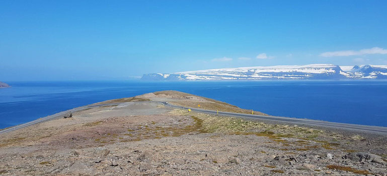 Westfjorde Island Blick auf das Meer und den Gletscher @My own Travel