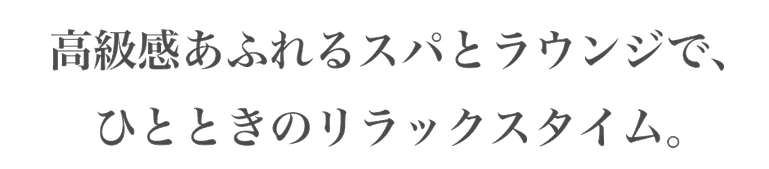 高級感あふれる癒しの空間