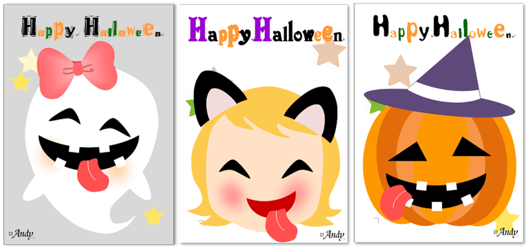 HALLOWEEN（ハロウィン）に関する英単語が楽しく学べる無料ダウンロード教材／レクリエーション教材（福笑い）