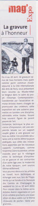 Expo Estampe Contemporaine, Mag'Info, 7-23 avril 2012