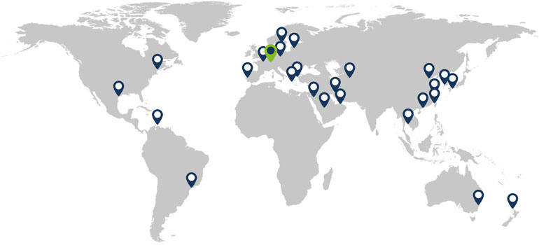 pedcad Weltkarte mit Standorten