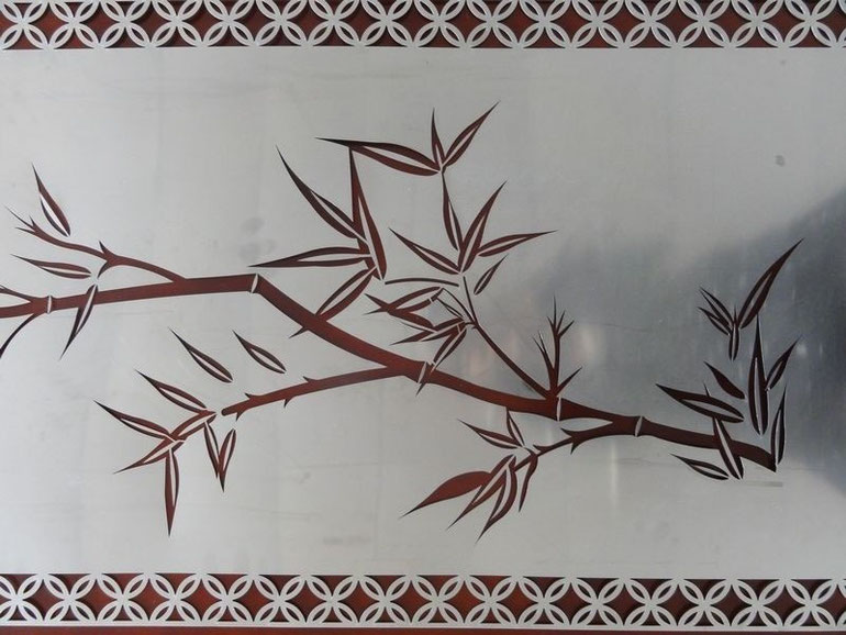 laser cutting metal work of bamboo