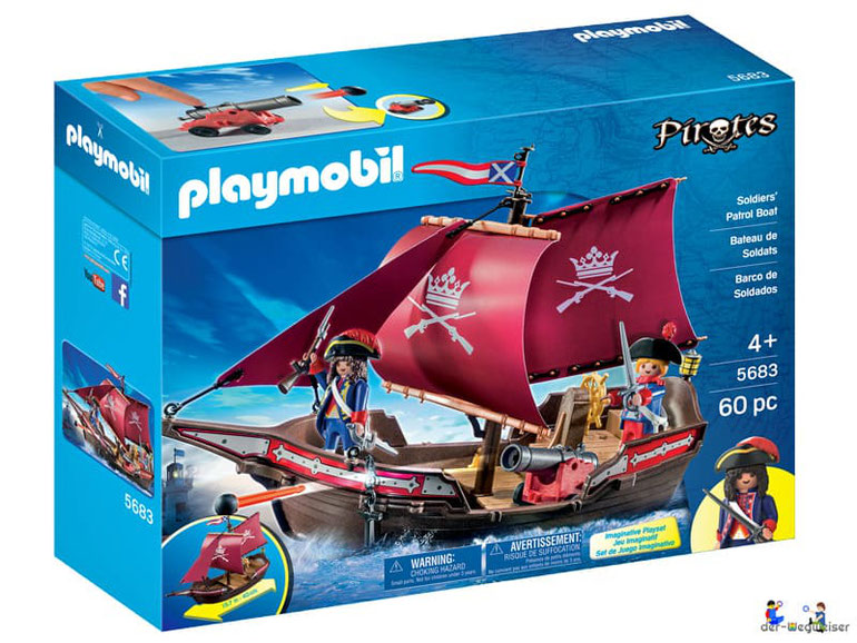 Bei einer Bestellung im Webshop erhalten Sie das Playmobil Paket 5683 "Soldaten-Patrouillenboot".