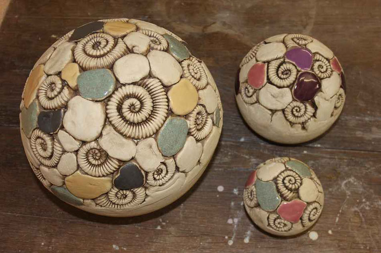 Schneckenkugeln Kugeln Keramik Ton Töpfern