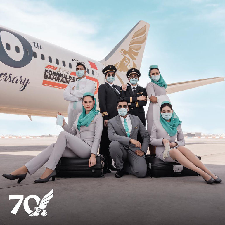 Crew der Gulf Air zur "the FORMULA 1 ®️ GULF AIR BAHRAIN GRAND PRIX 2020" © 2020- Gulf Air 