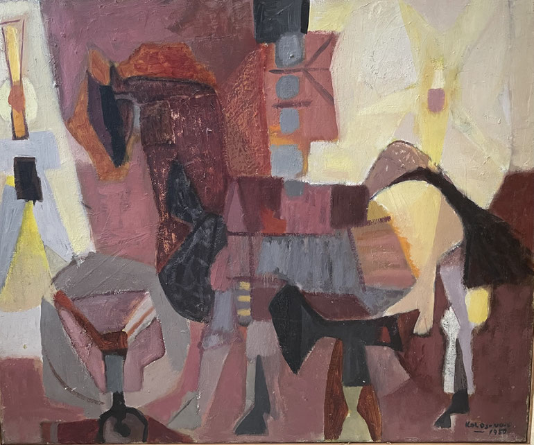 Sigismond Kolos-Vary, cheval, huile sur toile, signée et datée , expose à la galerie agnes thiebault, Paris