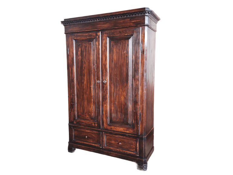 ARMADIO IN ABETE IN PRIMA PATINA EPOCA XIX SECOLO RESTAURO CONSERVATIVO