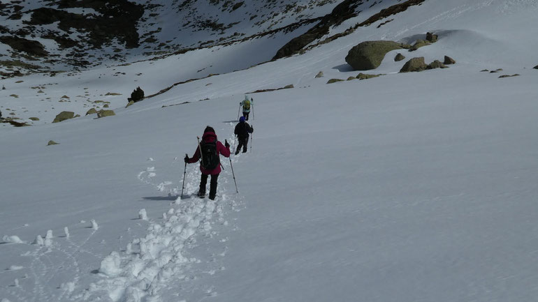 descente depuis le lac de Cantet