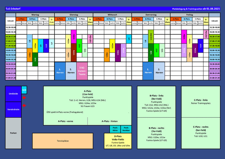 Belegungsplan ab 01.08.2025