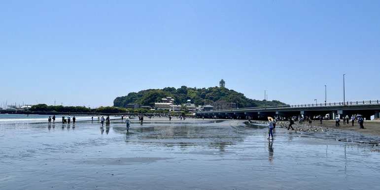 2026年5月18日 江ノ島の陸繋砂州トンボロ現象