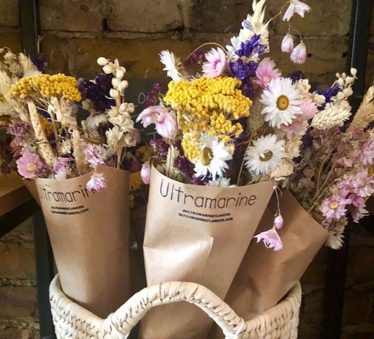 Gorgeous arrangements by Ultramarine, from locally-grown flowers. Image: Ultramarine