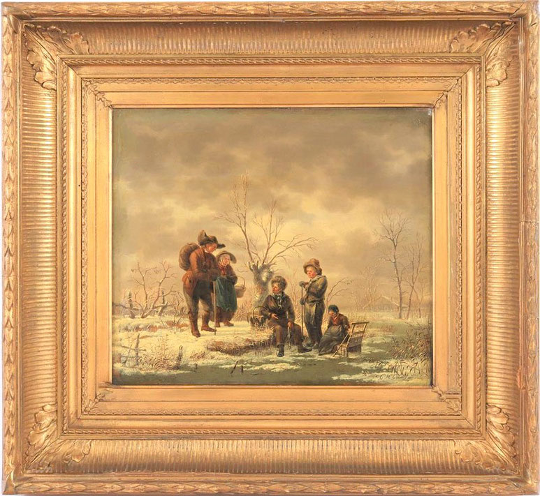 te_koop_aangeboden_een_wintergezicht_van_de_nederlandse_kunstschilder_gerrit_hendrik_gobell_1786-1833_hollandse_romantiek