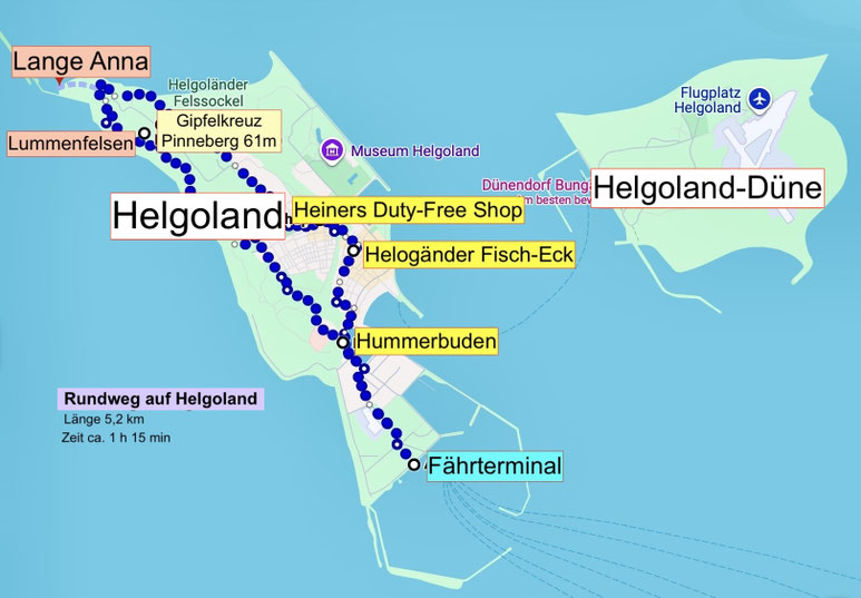 Bild: Karte von Helgoland und Helgoland Düne