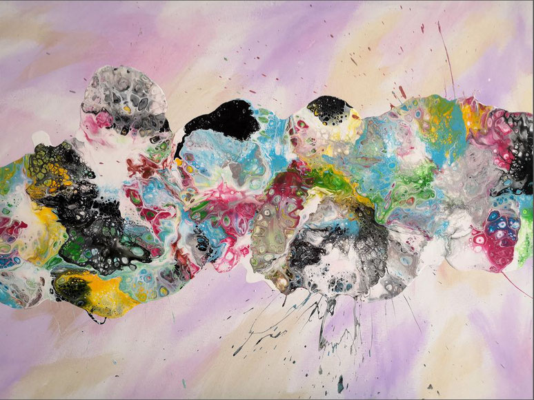 grand-tableau-abstrait-rose-noir-arc-en-ciel-peinture-abstraite-moderne-original-charente-maritime-audrey-chal-artiste-peintre