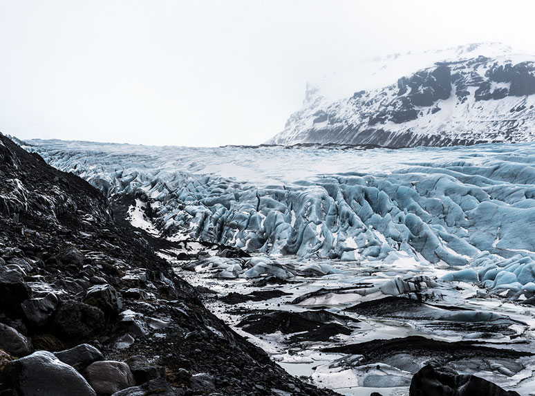 Gletscherlandschaft als Farb-Photographie, Island/Iceland