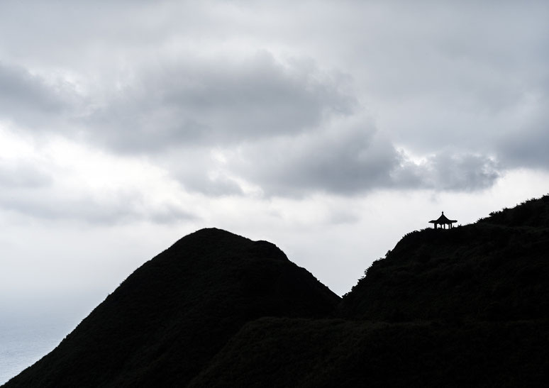 Die Gegend des Teapot Mountain in der Nähe von Jioufen in Taiwan als Farb-Photographie