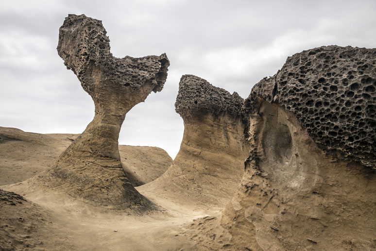 Yehliu Coast Park bei Wanli  (Taiwan) als Farb-Photographie