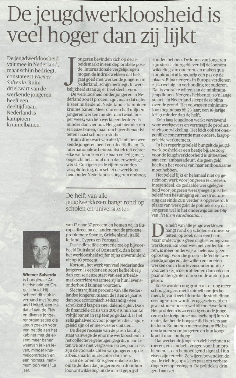 Artikel verschenen in NRC Handelsblad d.d. 28 maart 2015