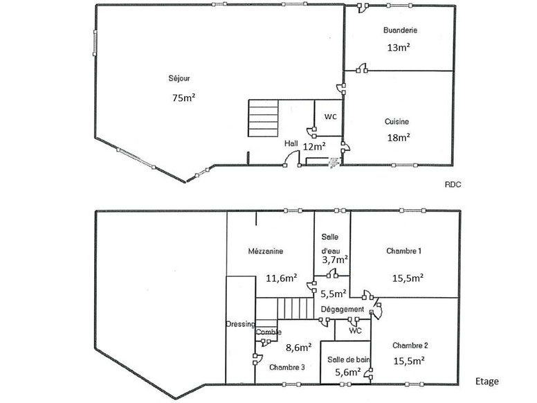 plan de la maison de nantoin a vendre par l'agence immobilière jeancrimmo