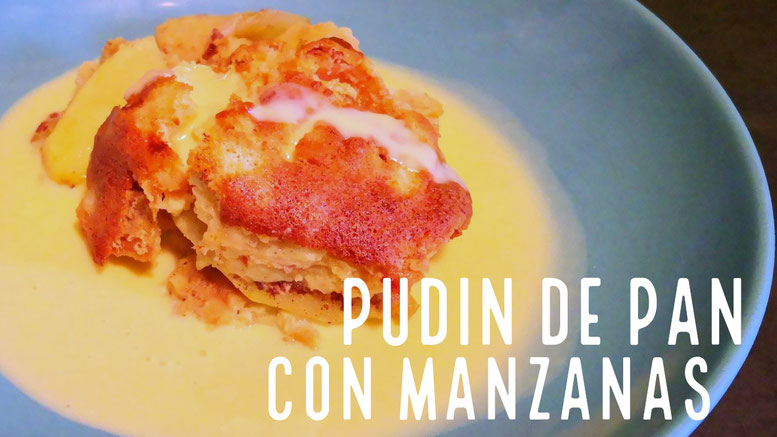 Pudin de pan con manzanas