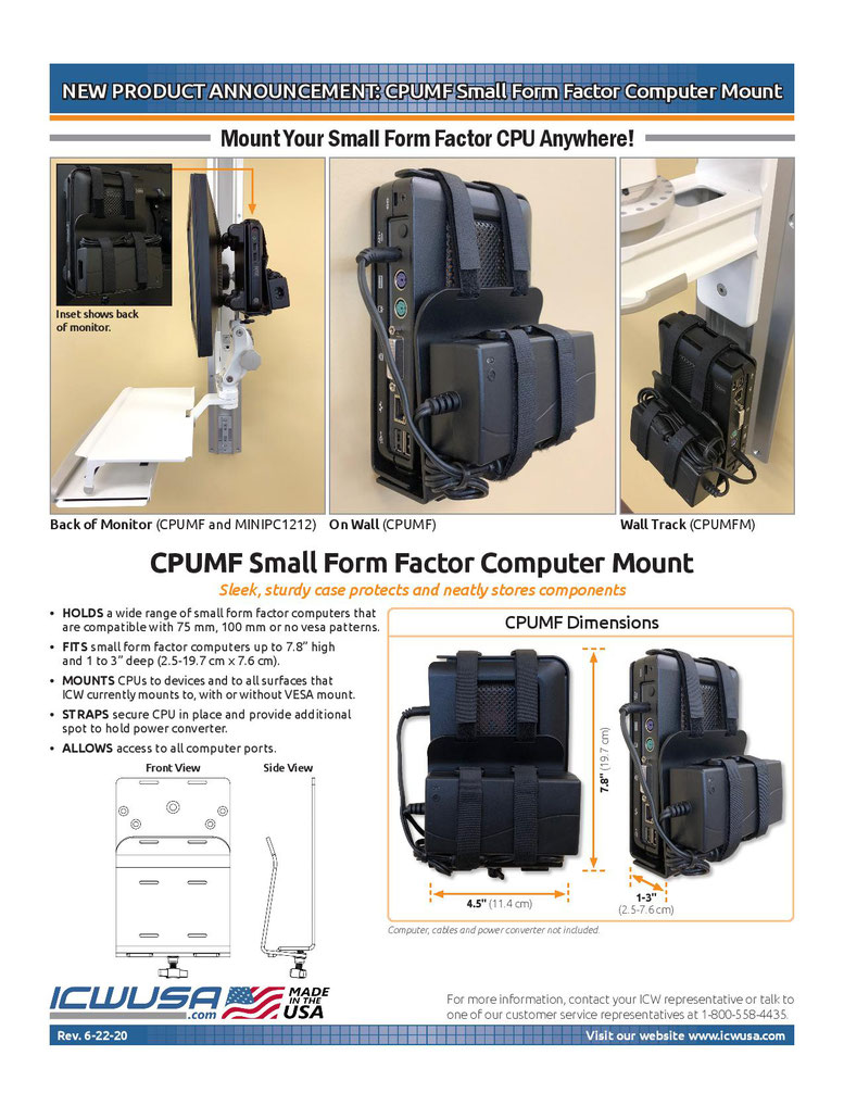 スモールフォームファクタ PC（小型PC）用マウント発売開始