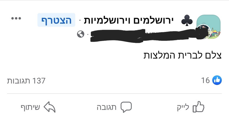 פוסט בפייסבוק להמלצת צלם לברית עם 137 הצעות 