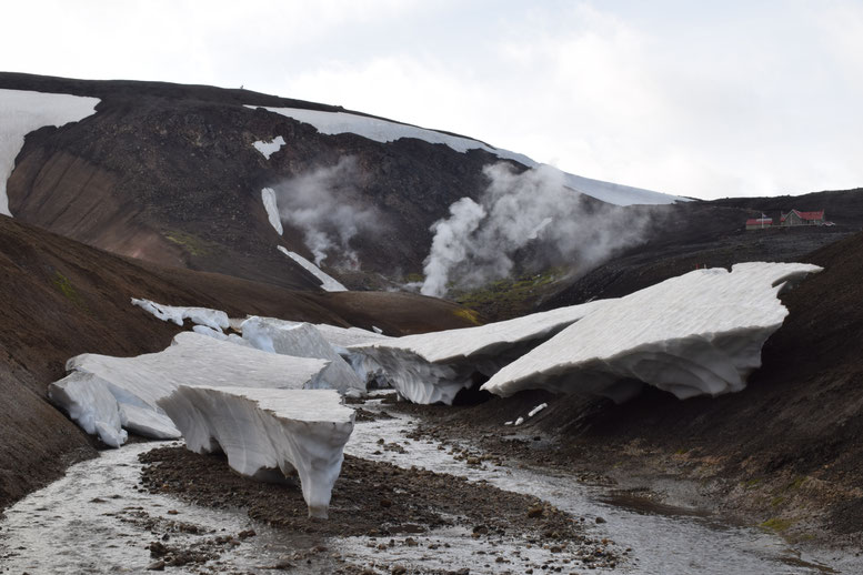 Broken snow bridge, Hrafntinnusker, Laugavegur, Fjallabak