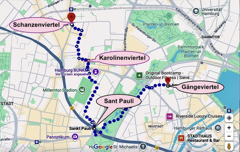 Bild: Stadtplanausschnitt Hamburg