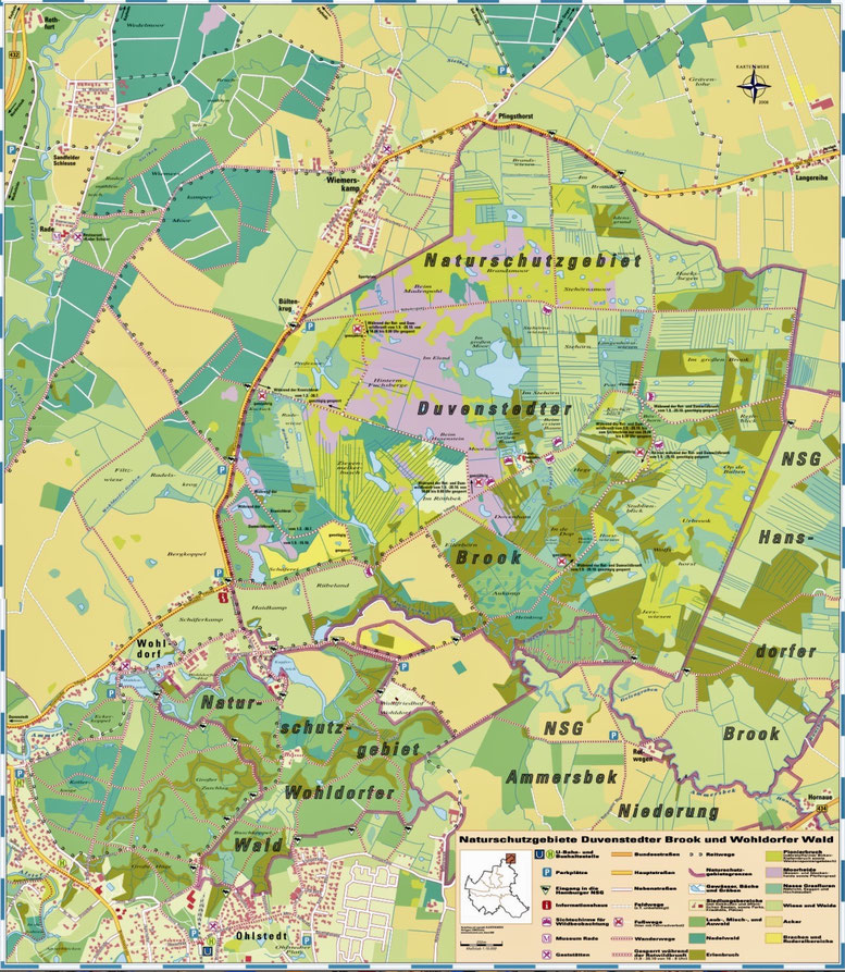 Bild: Karte der Naturschutzgebiete im Norden Hamburgs