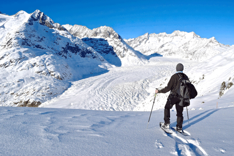 Snowshoeing Trails in Valais, Switzerland - Aletsch Glacier