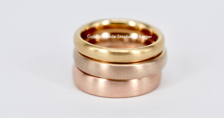 Haselnussgold Trauringe vom Goldschmied