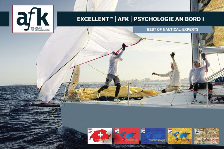 Segelcrew bei Manöver – EXCELLENT™ AFK PSYCHOLOGIE AN BORD I vermittelt Teamdynamik, Wahrnehmung und Kommunikation im nautischen Alltag.