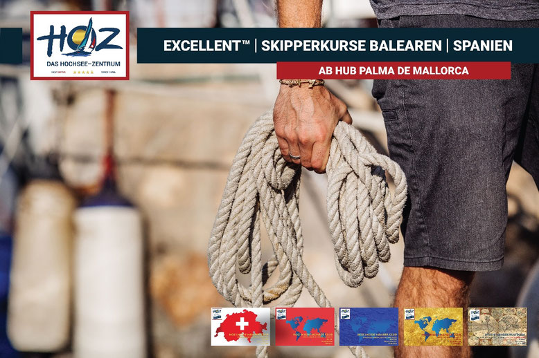 Segler hält Festmacherleine im Hafen – Symbol für praxisnahe SKIPPERKURSE auf den Balearen mit dem HOZ HOCHSEEZENTRUM™, ab Hub Palma de Mallorca.