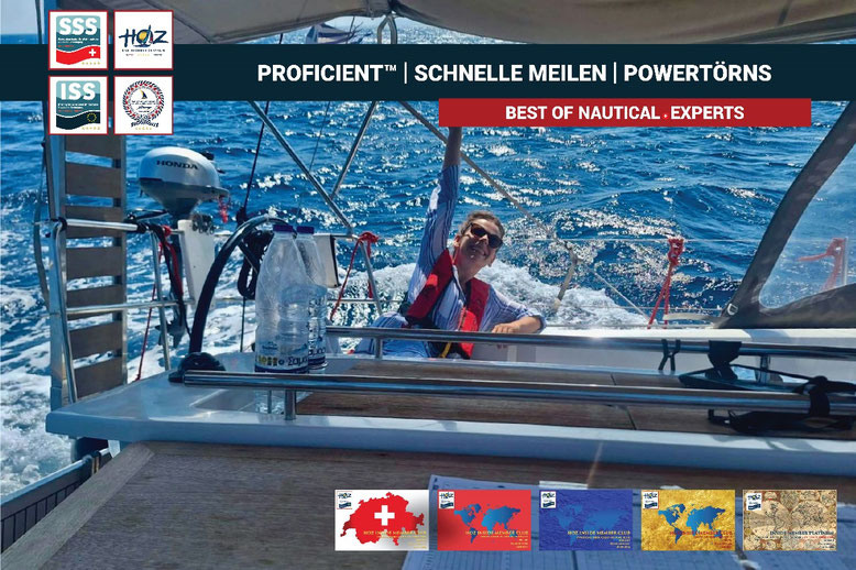 Teilnehmer bei Power-Törn im Mittelmeer – schnelle Meilen sammeln für den Hochseeschein mit HOZ Hochseezentrum™