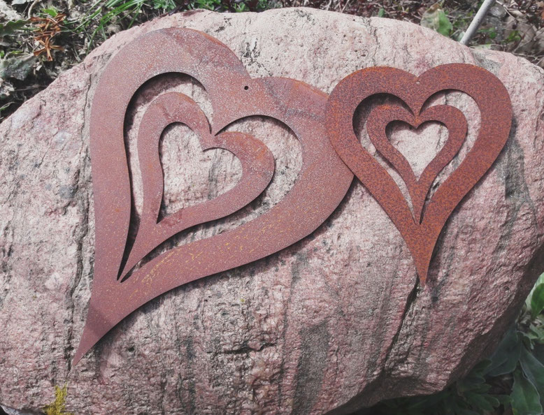 herzdeko aus edelrost für garten, balkon und terrasse