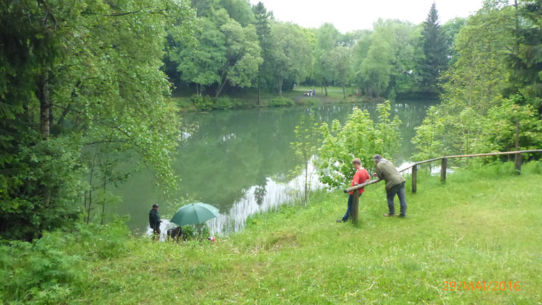 Angler am Basaltssee Steinernes Haus.