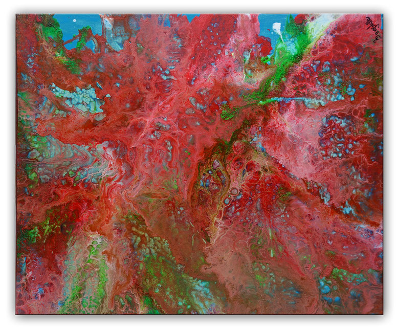 Abstrakte Malerei Rot Grau Kunst Wandbild Burgstaller